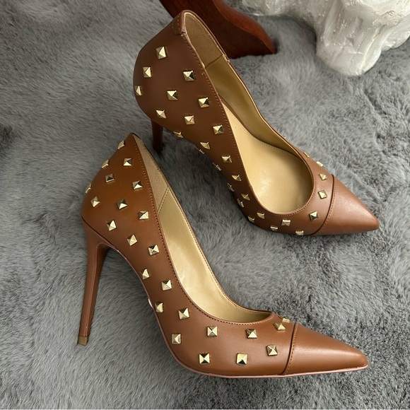 Nude Studded Heels - Picture 1 of 4